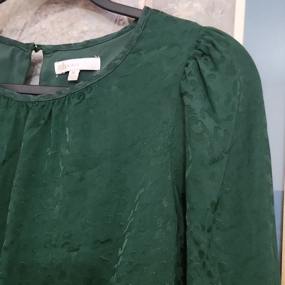 Leopard print Green Girls Dress Party Wedding Christmas Xl - Picture 4 of 12